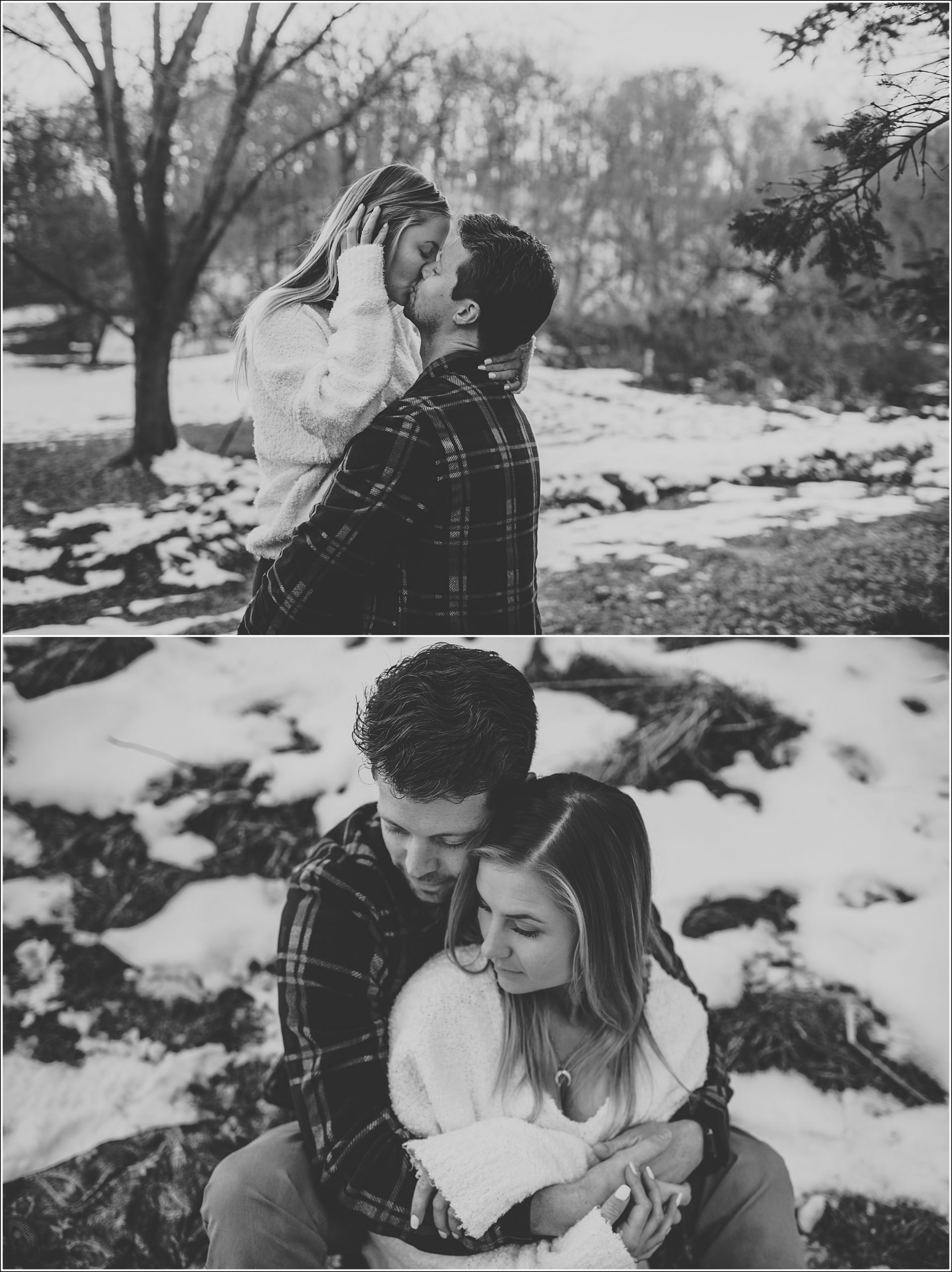 black and white engagement b&w black & white black-and-white couple winter session