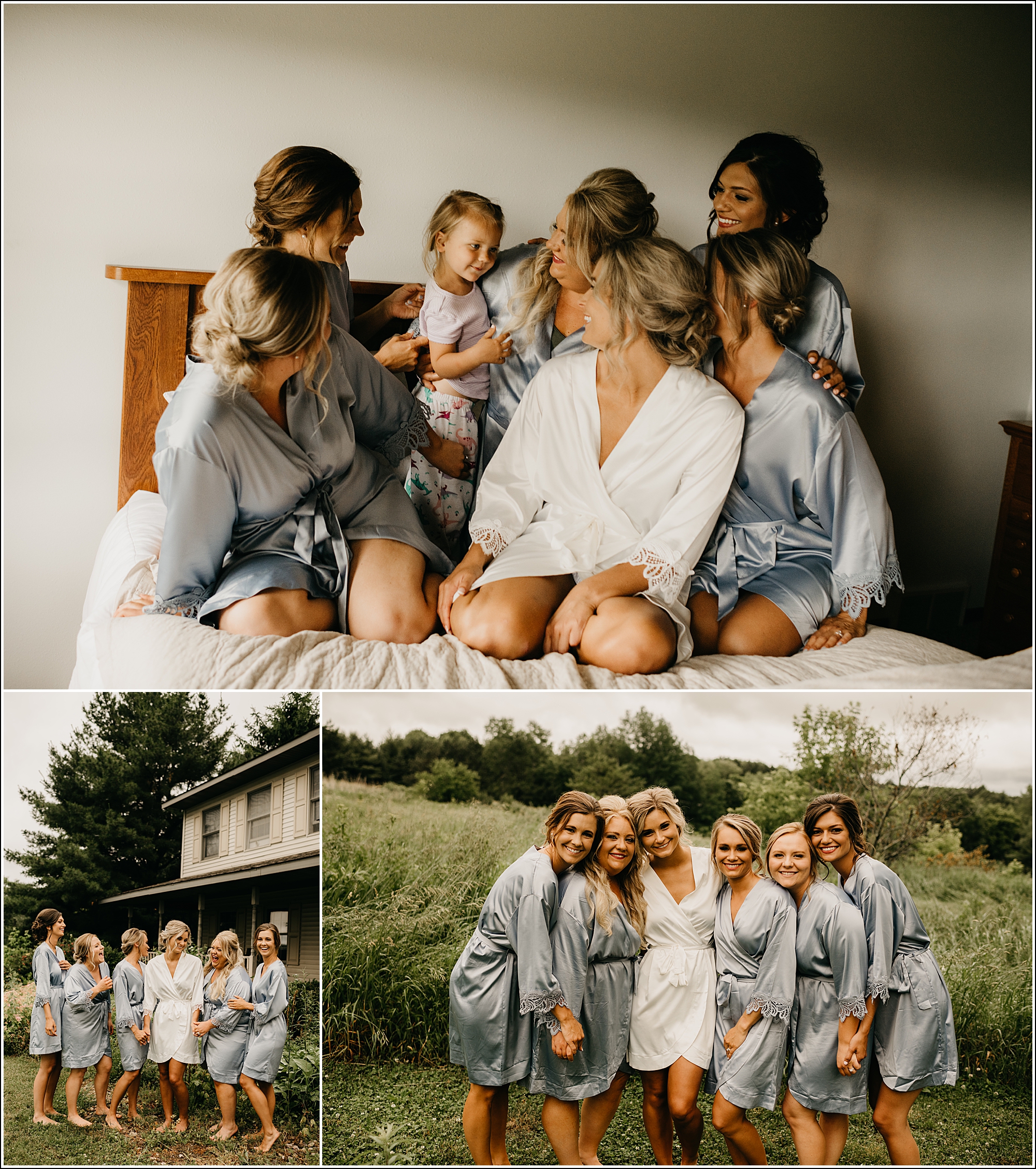 La Crosse wi wedding photographer bridesmaids in robes