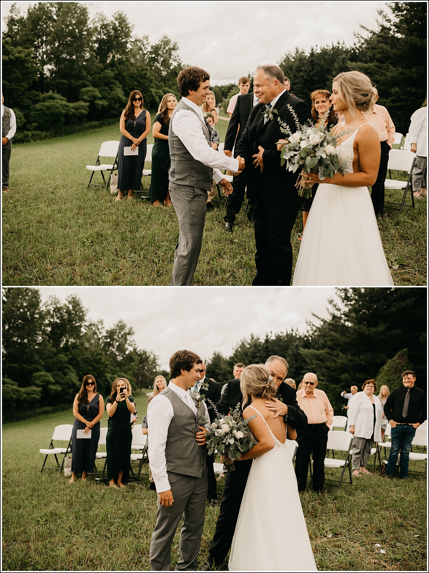 La Crosse, Wisconsin wedding photographer outdoor ceremony bride's dad