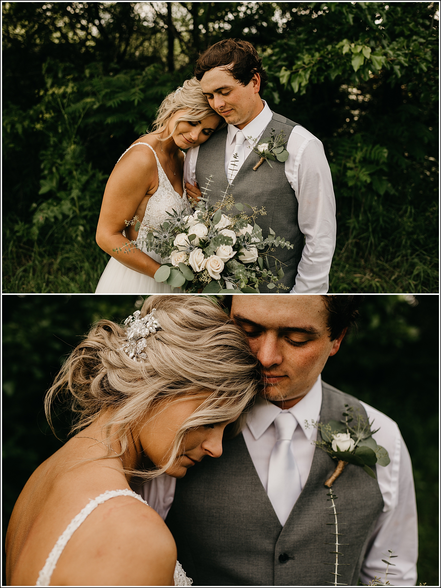 La Crosse, WI wedding photographer bride groom snuggling