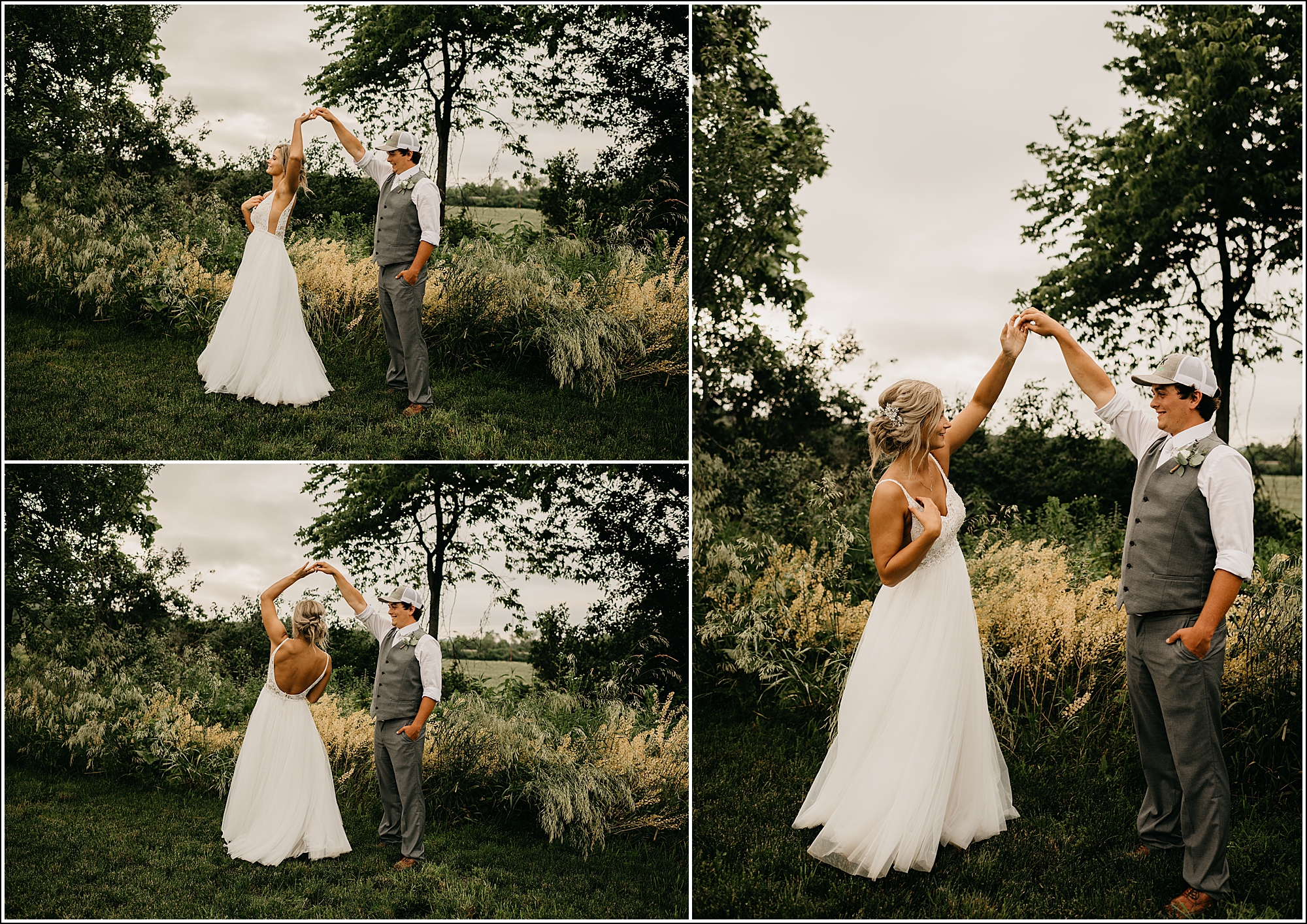 Wisconsin wedding photographer bride and groom dancing