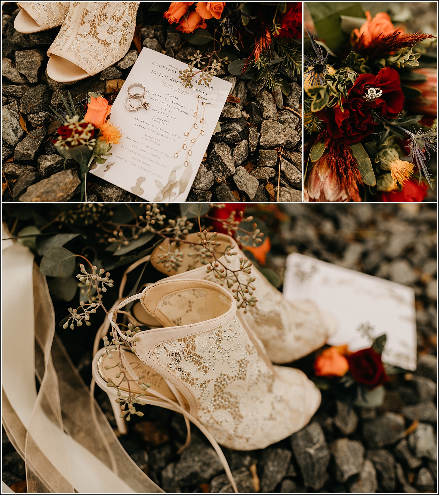 La Crosse Area Wedding Photographer stunning wedding shoes details flowers ring