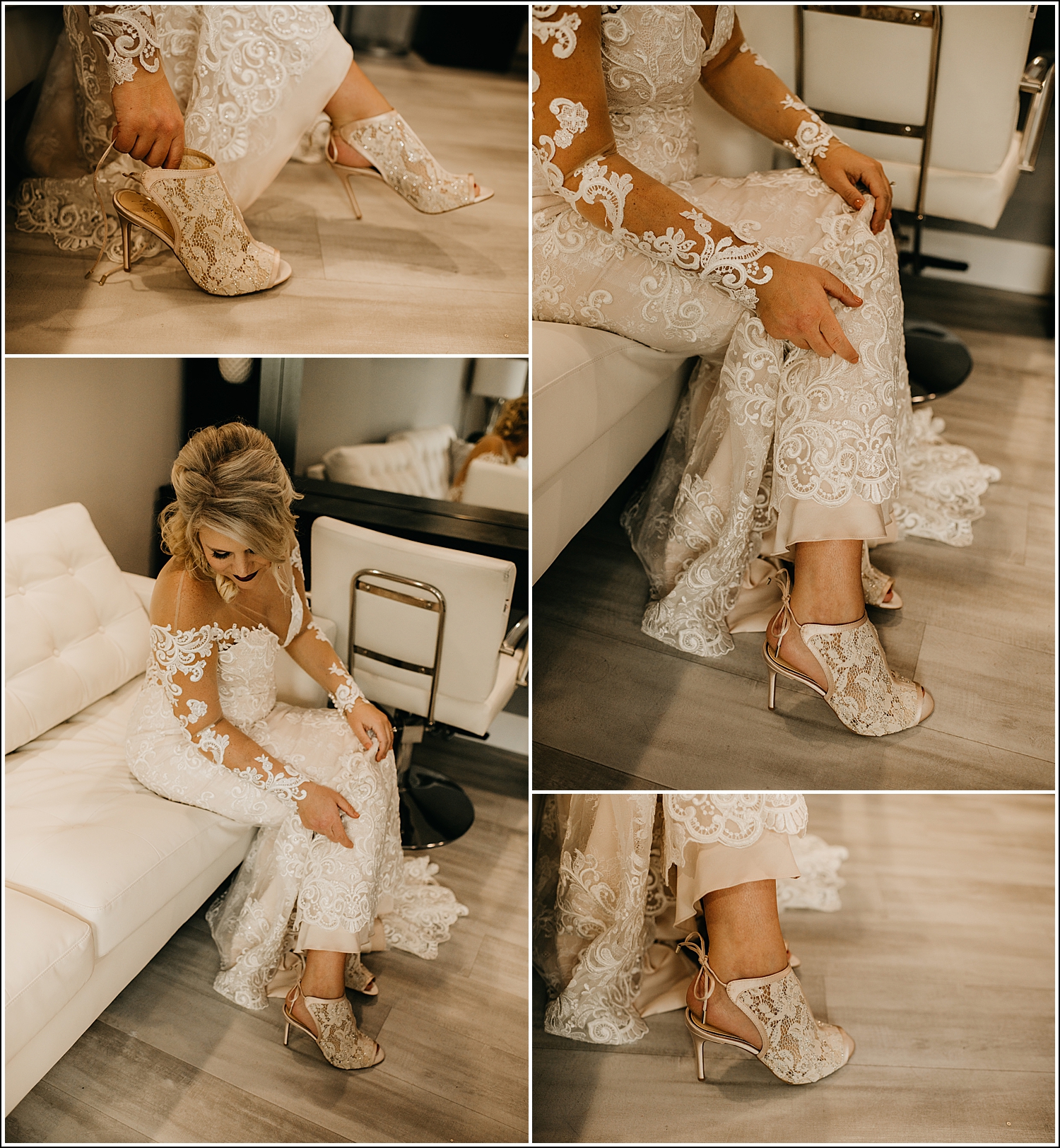 stunning bride wedding dress shoes La Crosse area wedding photographer