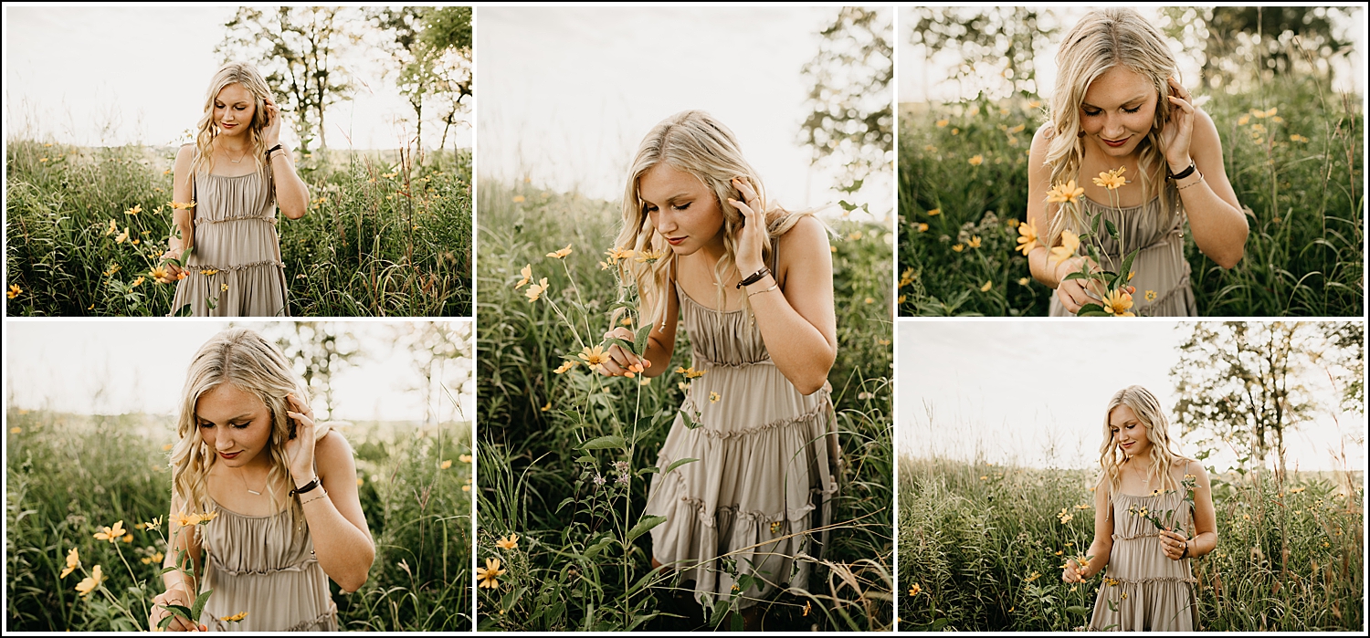Onalaska WI High School Senior Photographer La Crosse Wisconsin Summer sunflower field session