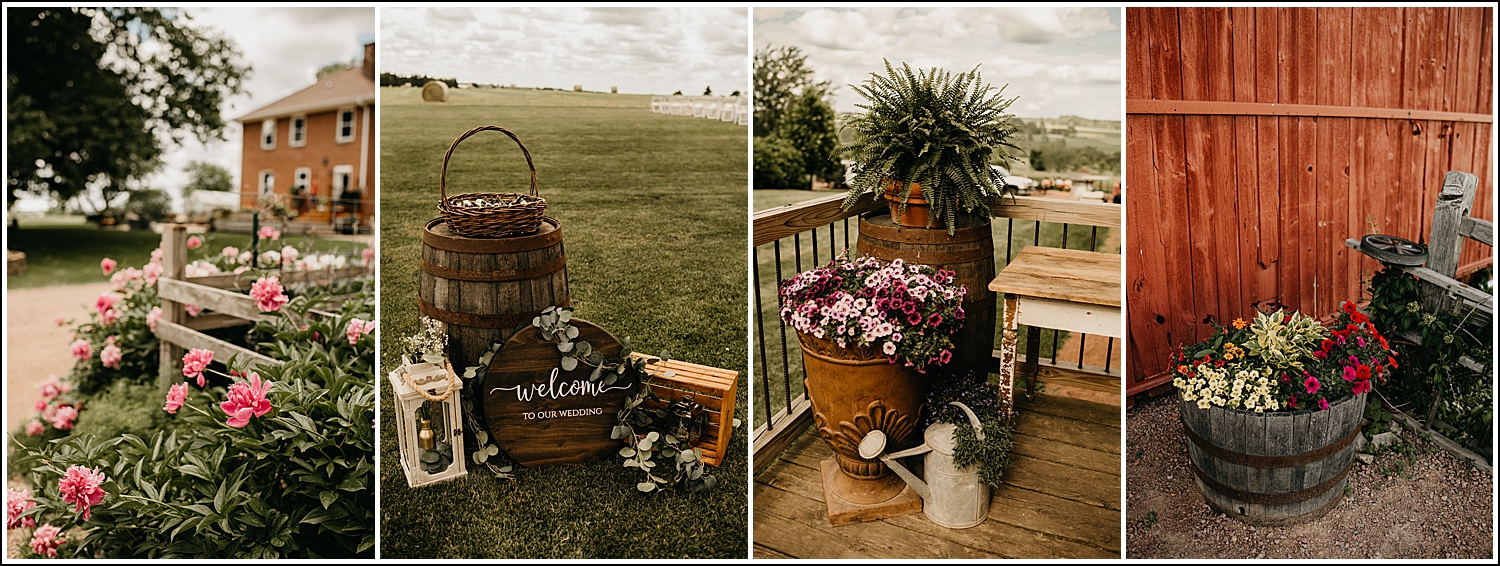 Wisconsin wedding photographer rustic country farm florals flowers peonies Tansy Hill Farm Wausau